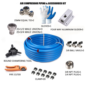 Kit de tuyauterie pour compresseur d'air 3/4\" x 100 pieds, système de tuyauterie en aluminium HDPE, tuyauterie pour air comprimé - Product Image 3