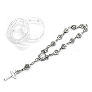 Bracelet chapelet TheRosaries en alliage de zinc argenté antique, croix catholique, bijou unisexe, cadeau - Product Image 4