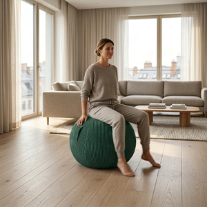 <span class=keywords><strong>Chaise</strong></span>-ballon <span class=keywords><strong>de</strong></span> <span class=keywords><strong>yoga</strong></span> pour le soutien postural au bureau avec housse en velours côtelé amovible, tabouret-ballon d'exercice en PVC <span class=keywords><strong>de</strong></span> 65 cm – Ensemble - Product Image 5
