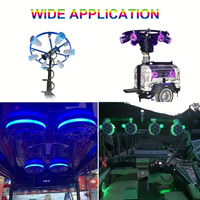 4 pièces, éclairage LED pour voiture de 6,5 pouces, anneau lumineux RGB, éclairage de poursuite, application + télécommande, anneau lumineux pour l'intérieur de la voiture, facile à installer