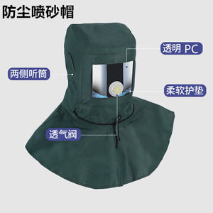 Casque de sablage anti-poussière avec visière transparente en PC et valve de ventilation pour la peinture industrielle et la protection contre la poussière - Product Image 1