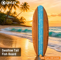 Planche de surf rigide, écologique et durable avec ailerons et leash, design grain de bois pour le surf sur lacs et rivières - Option logo personnalisé