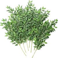 Plante artificielle verte Ruscus italien, fausse fleur décorative, plante verte artificielle pour arrangement floral artificiel