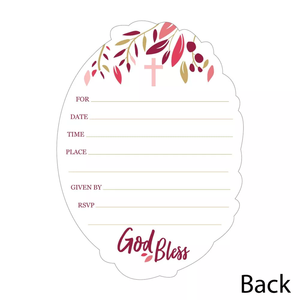 Cartes de menu d'<span class=keywords><strong>invitation</strong></span> de fête de forme ovale en croix élégante de luxe toutes occasions cartes de voeux de première <span class=keywords><strong>communion</strong></span> - Product Image 3