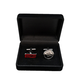 Chất Lượng Cao Sang Trọng Tùy Chỉnh Kẽm Brass Cuff Liên Kết Tie Clip Khuy Măng Sét Với Bao Bì Nhung Nhựa Hộp Quà Tặng - Product Image 4