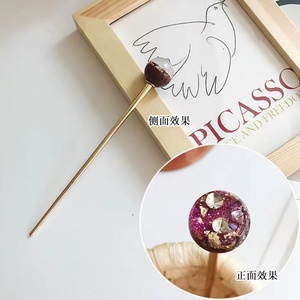 Épingle à cheveux en alliage métallique, perles élégantes, baguettes en métal, bâtonnets de cheveux en perles simples pour femmes, chignon épais et longs, <span class=keywords><strong>2023</strong></span> - Product Image 6