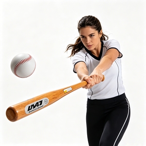 Bate de Béisbol de Madera Sólida al por Mayor, Profesional para Exteriores, con Logotipo Personalizable, de Madera Original Altamente Pulida, con Béisbol - Product Image 1