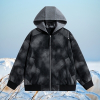 Veste en PU pour homme personnalisable avec logo, style rétro coupe-vent automne/hiver, vêtements décontractés à capuche pour l'extérieur, style streetwear, veste tendance pour homme