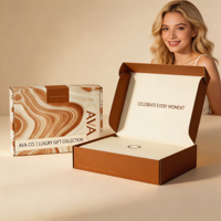 BOSENMEI Boîte d'expédition pliable en carton ondulé biodégradable zéro déchet avec doublure en éponge, motif marbré personnalisé, boîte en papier recyclable sur mesure