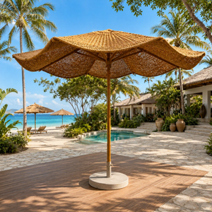 Sombrilla Moderna de Fibra de Coco para Exteriores, Parasol Tropical Natural, Impermeable, Ligera, Eco2go Vietnam, Muebles de Playa para Exteriores - Product Image 1