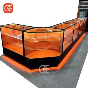 Fabriek Led Licht Hookah Show Case Display Groene Tabak Glazen Kast Showcase Rookwinkel Voor Sigaar - Product Image 3