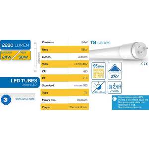 T8 G13 24W 150Cm <b>Led</b> <b>Tube</b> Cold Light - Product Image 2