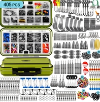 Kit d'accessoires de pêche en métal 132 pièces, boîte à pêche compacte étanche, hameçons, émerillons, perles, leurres, plombs pour la pêche au bar et à la truite