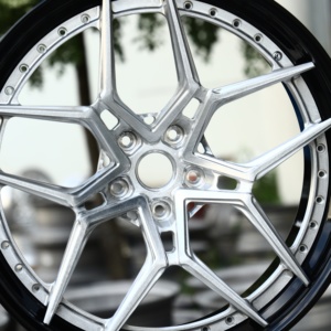 ล้ออะลูมิเนียมฟอร์จ 2 ชิ้น รุ่นใหม่ HTOR S3-X4 ขนาด 18-21 นิ้ว 5x112/120 สีเงิน หน้าลายหลายก้าน สีดำ 25 มม. - Product Image 4
