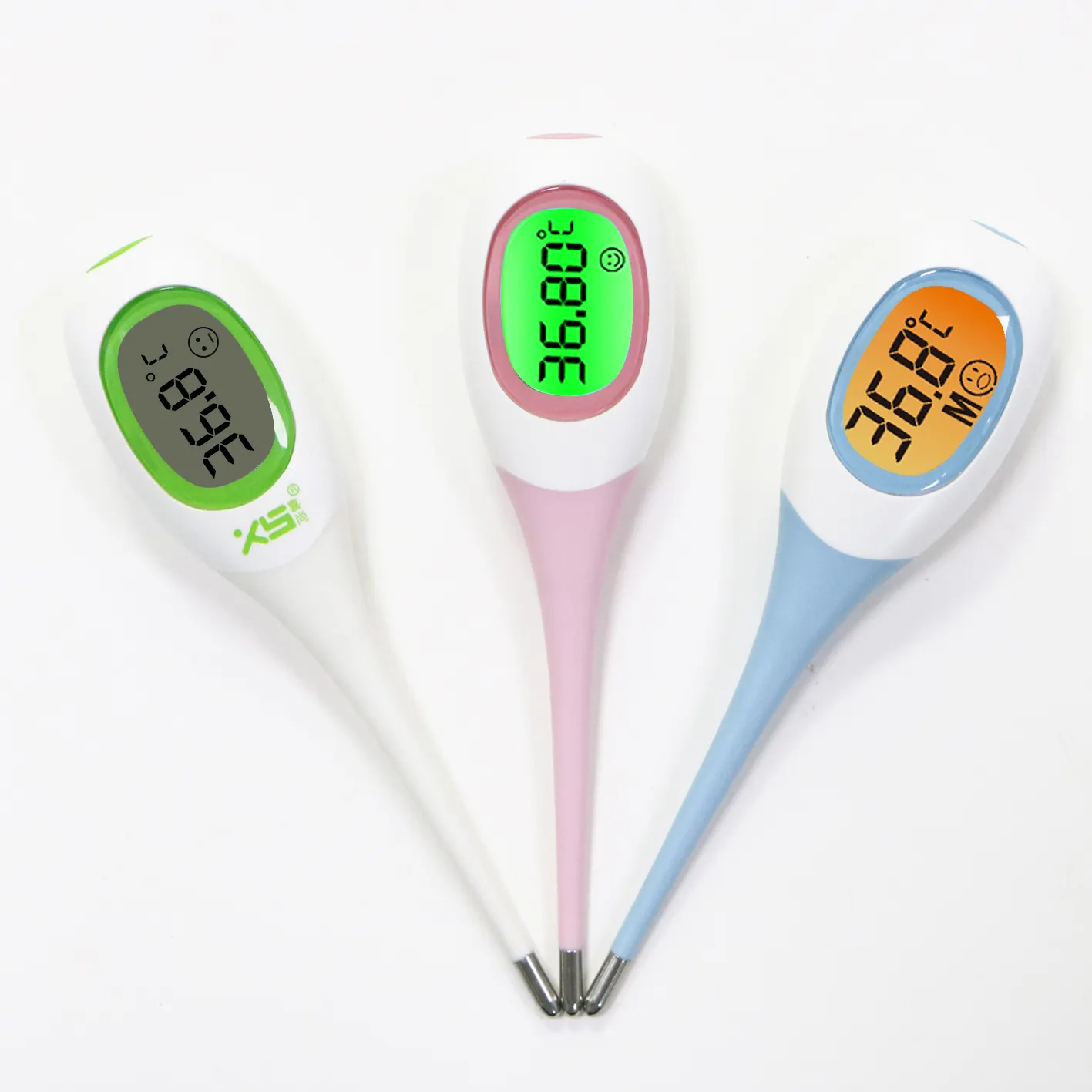 Termômetro digital de leitura rápida, com tipo flexível de 8 segundos, para adultos e bebês,