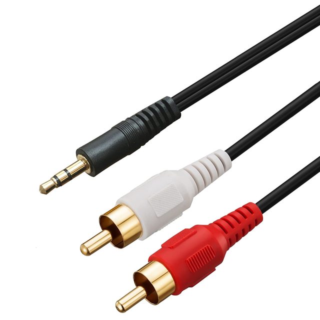 Magelei 2023 Hot Sell Cheap Gold Plated 1.5m 3m 5m 10m 20m 3.5 to 2RCA Audio Cable 3.5mm Aux to 2RCA Male Stereo Audio Y Cable