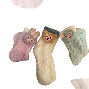 Calcetines de lana coral para mujer, gruesos, térmicos, para estar en casa, diseño femenino, otoño invierno - Product Image 4