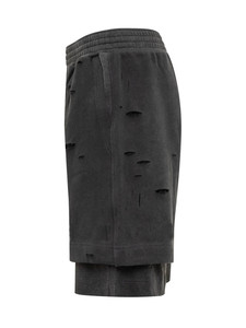 LEDUO Hombres Desgastado Doble Arquetipo Efecto Destruido Pantalones Cortos Detallados Personalizar Logo Patrón Algodón Deportes Transpirable - Product Image 3