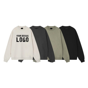 Sweat-shirt pour homme surdimensionné à col rond en polaire OEM en gros, logo personnalisé, couleur unie, sweat-shirt ample pour homme - Product Image 6