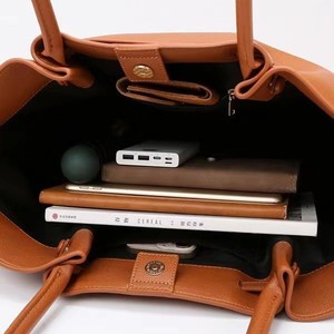 Black Lychee Pattern Tote Bag Horizontal <b>Square</b> Lock Closure Minimalist Style Everyday Use - Product Image 3