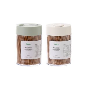 FaSoLa Carbonized Bamboo Toothpicks 500Pcs Strong Cutting Round Tip For Home Restaurant Use - Product Image 1