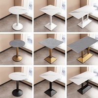 Meubles en bois modernes simples, pieds en métal, plateau en marbre, petite table ronde carrée, tables de bar de cuisine, tables de restaurant pour café