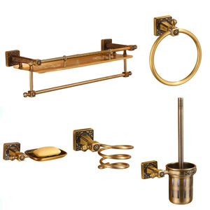 Set da bagno Vintage a parete portasciugamani moderni antichi Set spazio in alluminio portasciugamani <span class=keywords><strong>porta</strong></span> portasciugamani Kit scaffali - Product Image 1