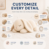 Peluche personnalisée renard endormi, douce et moelleuse, pour soirées pyjama, cadeaux d'anniversaire, fournisseur en gros pour crèches