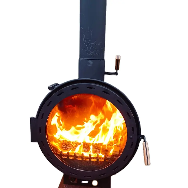 Üstün kaliteli dumansız odun yanan çelik asma şömine