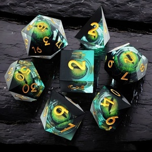 Nouveau jeu de dés mobiles Dragon Eye DND dés RPG 7 pièces avec boîte-cadeau pour les jeux de rôle - Product Image 1