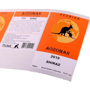 สติกเกอร์ม้วนโลโก้ที่กำหนดเองพิมพ์ฉลากกาวตนเองฉลากสติกเกอร์กาวสำหรับขวดแก้ว