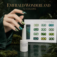 BelloGel Emerald Wonderland – Kit de vernis gel UV magnétique effet œil de chat 12 couleurs 10 ml – Non toxique, longue tenue, usage professionnel