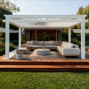 ศาลาเคลือบผงทำจากอลูมิเนียมเพอร์โกลากันน้ำสำหรับเปิดหลังคา - Product Image 4