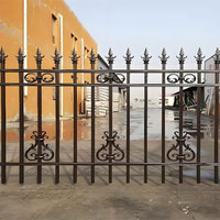Clôture en acier zingué galvanisé Panneau de piquetage à revêtement en poudre noir pour cour, jardin, confidentialité, sécurité, conception de caillebotis à tubes carrés