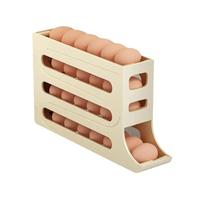 Accessoire de cuisine Boîte de rangement automatique d'œufs Porte-conteneur roulant pour réfrigérateur Organisateur d'œufs Distributeur de conteneurs
