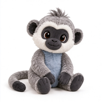Peluche mignonne de singe gris BOONTJIE, jouet en peluche doux et moelleux pour enfants, conforme aux normes de sécurité UKCA EN71