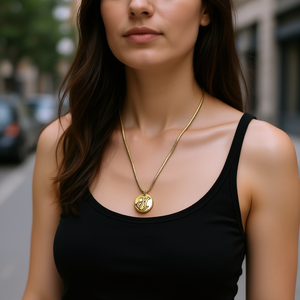 Collar con Colgante en Forma de H, Chapado en Oro, Cadena de Serpiente de Acero Inoxidable, Estilo Minimalista, Unisex, para Uso Diario - Product Image 2