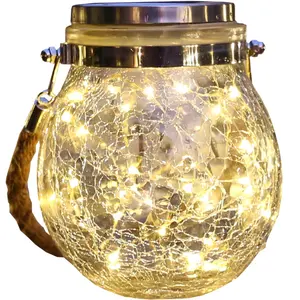 أواني زجاجية مخصصة ليد في الهواء الطلق الكرة الكراك الزجاج مع ضوء بيع بالجملة
