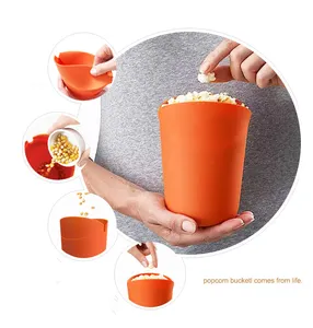 Silicone Pieghevole Popcorn Maker Scatola di Forno A Microonde Popcorn Popper Holder Contenitore Secchio