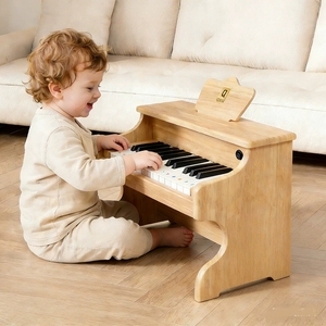 Wholesale Natural Wood Children Mini Piano Portable Wooden <b>Electronic</b> <b>Keyboard</b> Baby Music Enlightenment Toy For Toddler - Product Image 5