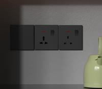 Prise murale standard britannique ultra-mince 13A, prise multifonctionnelle à cinq trous avec panneau USB