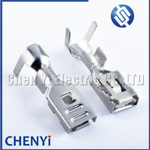 50 pièces 6.3mm femelle borne de fil à sertir automatique prise de voiture lâche broches mentales borne en cuivre étamé pour connecteur 15454358 - Product Image 1