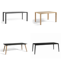 Ensemble de salle à manger de jardin en rotin moderne de qualité commerciale, table avec plateau en céramique résistant aux intempéries, chaises de salle à manger d'extérieur