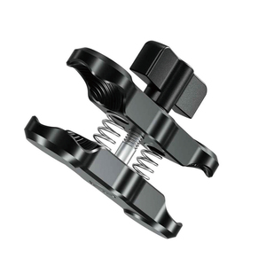 Support de bras à double douille en aluminium de 9cm Adaptateur de boule de 25.4mm Support de <span class=keywords><strong>RAM</strong></span> Compatible pour les motos de taille B Accessoires de vélo Flexible - Product Image 2