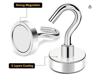 Imanes de ganchos magnéticos de alta resistencia con gancho, ganchos magnéticos de ojo de oveja para crucero, accesorios de casilleros, oficina, escuela - Product Image 1