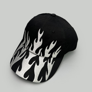 Casquette de baseball unisexe 6 panneaux en coton 100% haute qualité, résistante, avec motif drapeau flamme, color-block, personnalisable, toutes saisons, protection solaire - Product Image 3