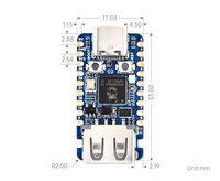 Carte de développement USB mini pour Raspberry Pi RP2350A basée sur le microcontrôleur double cœur double architecture Raspberry Pi RP2350A