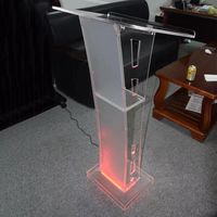 Lanterne en acrylique jetables sur pied, avec éclairage LED, plate-forme en acrylique transparente