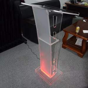 Piso de pie acrílico <span class=keywords><strong>Atril</strong></span> con iluminación LED Disassemable acrílico plataforma podio púlpito de acrílico transparente plataforma de <span class=keywords><strong>escenario</strong></span> - Product Image 3