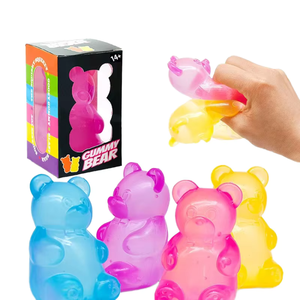 Jouet anti-stress en forme d'ours en gélatine, jouet transparent en TPR pour soulager le stress pour enfants et adultes, jouet à presser en forme d'ours - Product Image 4